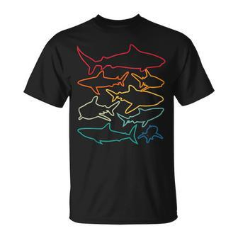 Shark Lover Retro Shark Shark Art Shark T-Shirt - Seseable
