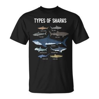 Shark Lover Types Of Sharks Kinds Of Sharks Shark T-Shirt - Seseable