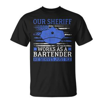 Our Sheriff Serves Justice Police Joke Police T-Shirt | Mazezy