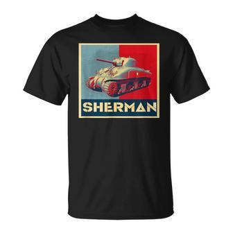 Sherman Tank Ww2 Usa Military American Armored Vehicle Afv T-Shirt | Mazezy