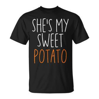 She's My Sweet Potato Yes I Yam Set Couples Thanksgiving T-Shirt | Mazezy