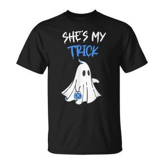She's My Trick Halloween Costume Adult Matching Couple Lover T-Shirt - Monsterry AU
