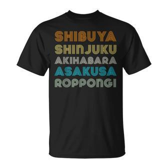 Shibuya Shinjuku Akihabara Asakusa Roppongi Tokyo Japan T-Shirt | Mazezy