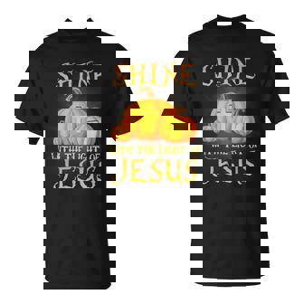 Shine With The Light Of Jesus Christian Halloween Pumpkin T-Shirt | Mazezy