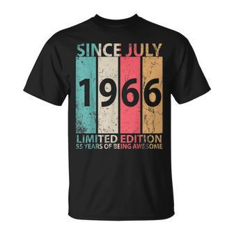 Since July 1966 Ltd Edition Happy 55 Years Of Being Awesome Unisex T-Shirt | Mazezy
