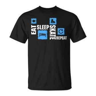 Skater Eat Sleep Skate Repeat Inline Skating T-Shirt | Mazezy
