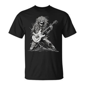 Skeleton Guitar Guy Rock And Roll Band Rock On T-Shirt - Thegiftio UK