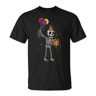 Skeleton Halloween Birthday T-Shirt - Seseable
