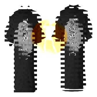 Skeleton Playing Saxophone Jazz Halloween Music Spooky Scary Halloween T-Shirt | Mazezy