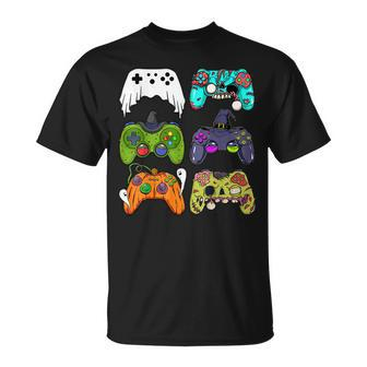 Skeleton Zombie Gaming Controllers Halloween For Gamer Boys T-Shirt | Mazezy