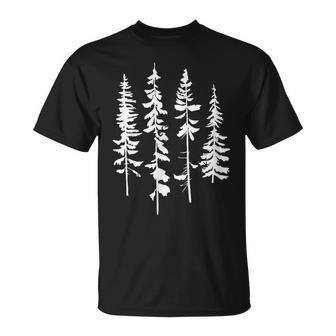 Skinny Pine Trees Pine Tree Graphic For Nature Lover T-Shirt - Seseable