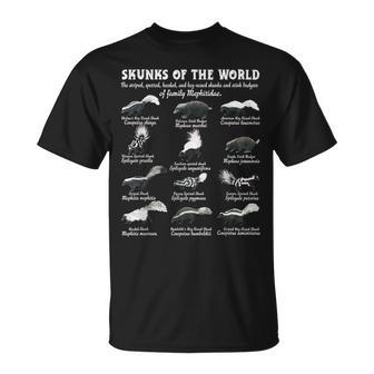 Skunk Tail Skunks Of The World Mephitidae Skunk Whisperer T-Shirt | Mazezy