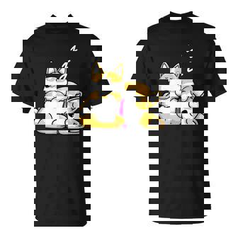 Sleeping Corgis Cute Corgi Couple Unisex T-Shirt | Mazezy