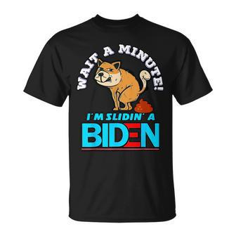Slidin Biden Funny Dog Trump Political Sarcasm Unisex T-Shirt - Seseable