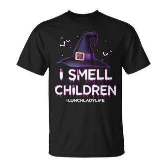I Smell Children Lunch Lady Life Halloween For Lunch Lady T-Shirt | Mazezy