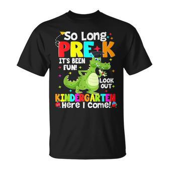 So Long Prek Kindergarten Here I Come Dinosaur Graduation Unisex T-Shirt | Mazezy DE