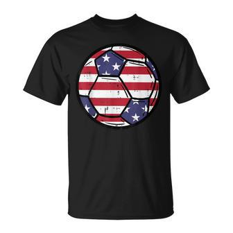 Soccer Ball Fourth 4Th Of July Football Sports Patriotic Unisex T-Shirt | Mazezy