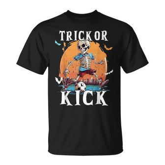 Soccer Skeleton Halloween Soccer Player Halloween Boys T-Shirt - Monsterry
