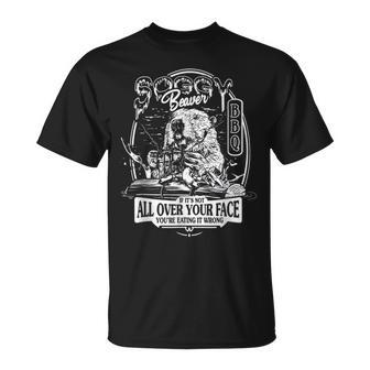 Soggy Beaver Bbq If It's Not All Over Your Face T-Shirt - Seseable