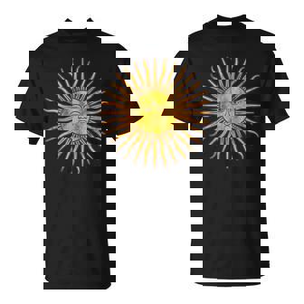 Sol De Mayo Argentina Flag Argentinian Sun Vintage Throwback Unisex T-Shirt | Seseable UK