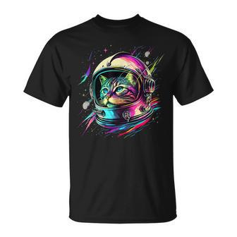 Space Astronaut Cat Space Cat T-Shirt - Monsterry