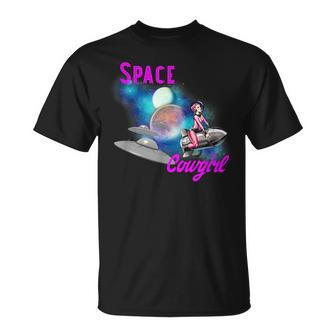 Space Cowgirl Outfit Aliens Retro 70S Costume For Womens Top Unisex T-Shirt | Mazezy