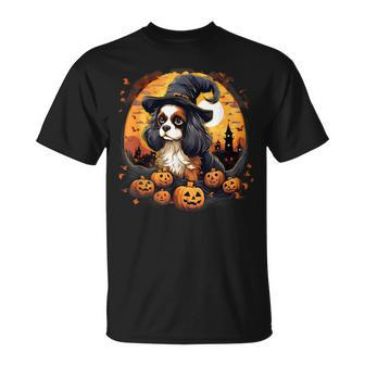 Spooky Cavalier King Charles Spaniel Dog Witch Halloween T-Shirt - Monsterry AU