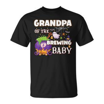 Spooky Grandpa Of Brewing Baby Halloween Theme Baby Shower T-Shirt - Thegiftio UK