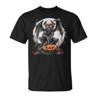 Spooky Halloween Cemetery Dragon T-Shirt - Monsterry CA