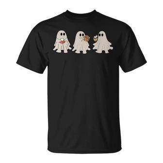 Spooky Halloween Cute Ghosts Eating Conchas Cake Of Mexican T-Shirt - Thegiftio UK