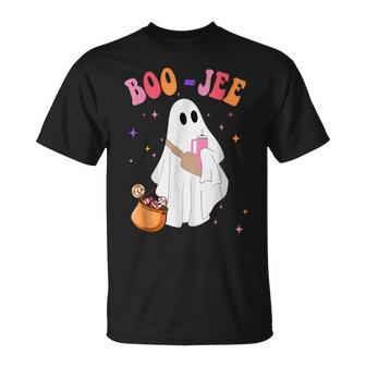 Spooky Season Ghost Halloween Costume Boujee Boo Jee T-Shirt | Mazezy