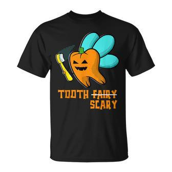 Spooky Tooth Fairy Tooth Scary Jack O Lantern Halloween Unisex T-Shirt | Mazezy