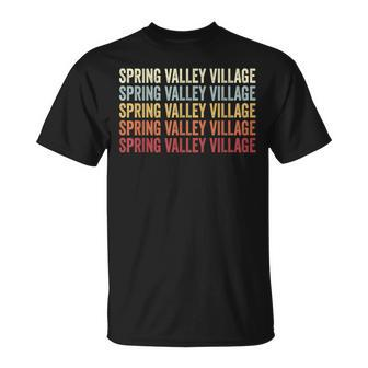 Spring-Valley-Village Texas Spring-Valley-Village Tx Retro T-Shirt | Mazezy
