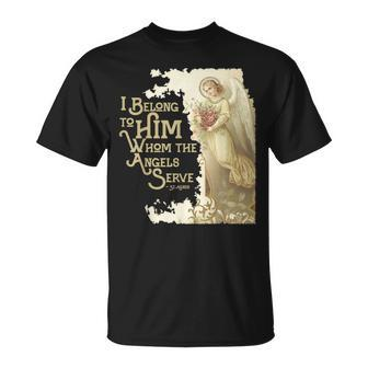 St Agnes Of Rome Saint Quotes Angels Vintage Catholic T-Shirt | Mazezy