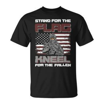 Stand For The Falg Kneel For The Fallen Veterans Day 139 Unisex T-Shirt - Monsterry DE