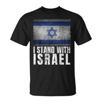 I Stand With Israel Jewish Heritage Israeli Flag T-Shirt | Mazezy