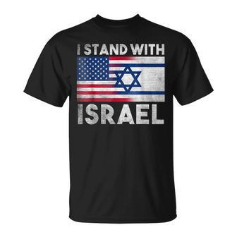 I Stand With Israel Pray For Israel Us And Israel Flag T-Shirt - Thegiftio UK