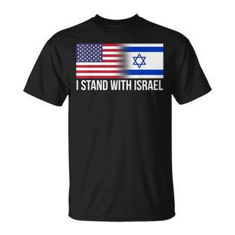 I Stand With Israel Usa Israeli Flag Jewish T-Shirt | Mazezy