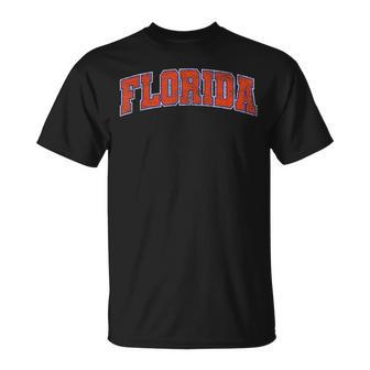 State Of Florida Pride Varsity Style Distressed T-Shirt | Mazezy