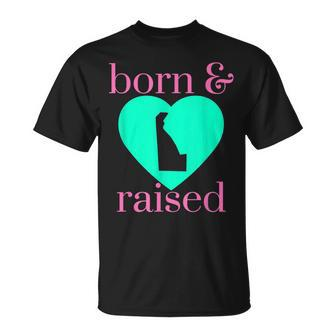 State Of Delaware Pride Born & Raised Home Simply Trendy Unisex T-Shirt | Mazezy
