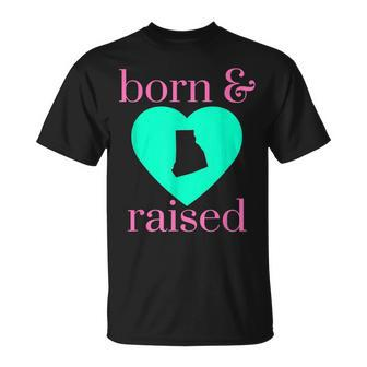 State Of Rhode Island Pride Born & Raised Home Simply Trendy Unisex T-Shirt | Mazezy