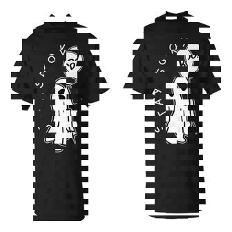 Stay Spooky Boo Cute Ghost Halloween Spooky Season Pocket T-Shirt | Mazezy