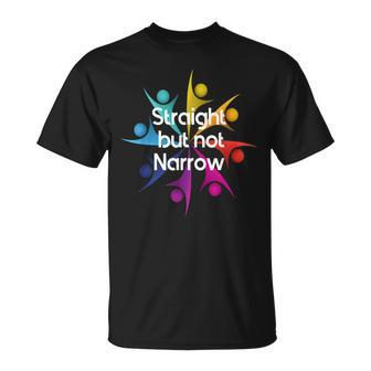 Straight But Not Narrow Lgbt Support Gay Pride March Unisex T-Shirt | Mazezy