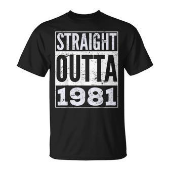 Straight Outta 1981 Birthday T-Shirt | Mazezy