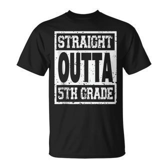 Straight Outta 5Th Grade Graduation For Fifth Grader Student Unisex T-Shirt | Mazezy