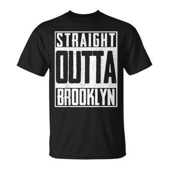 Straight Outta Brooklyn New York Big Apple Pride Unisex T-Shirt | Mazezy