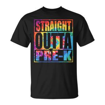Straight Outta Prek Class Of 2023 Graduation Tie Dye Gift Unisex T-Shirt - Seseable