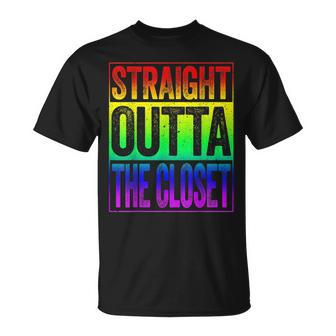 Straight Outta The Closet Lgbt Pride Gift Unisex T-Shirt | Mazezy