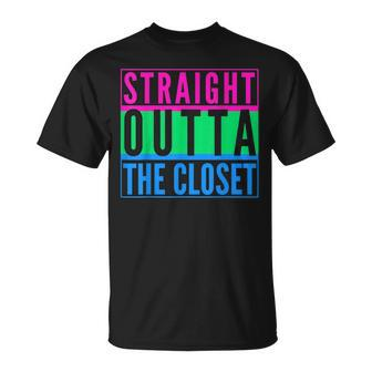 Straight Outta The Closet Lgbt Pride Polysexual Poly Gay Unisex T-Shirt | Mazezy