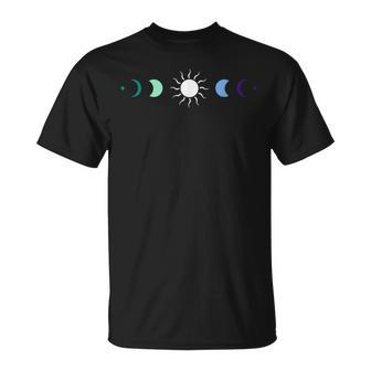 Subtle Mlm Pride Moon Phase Vintage Lgbt Gay Mlm Male Flag Unisex T-Shirt | Mazezy
